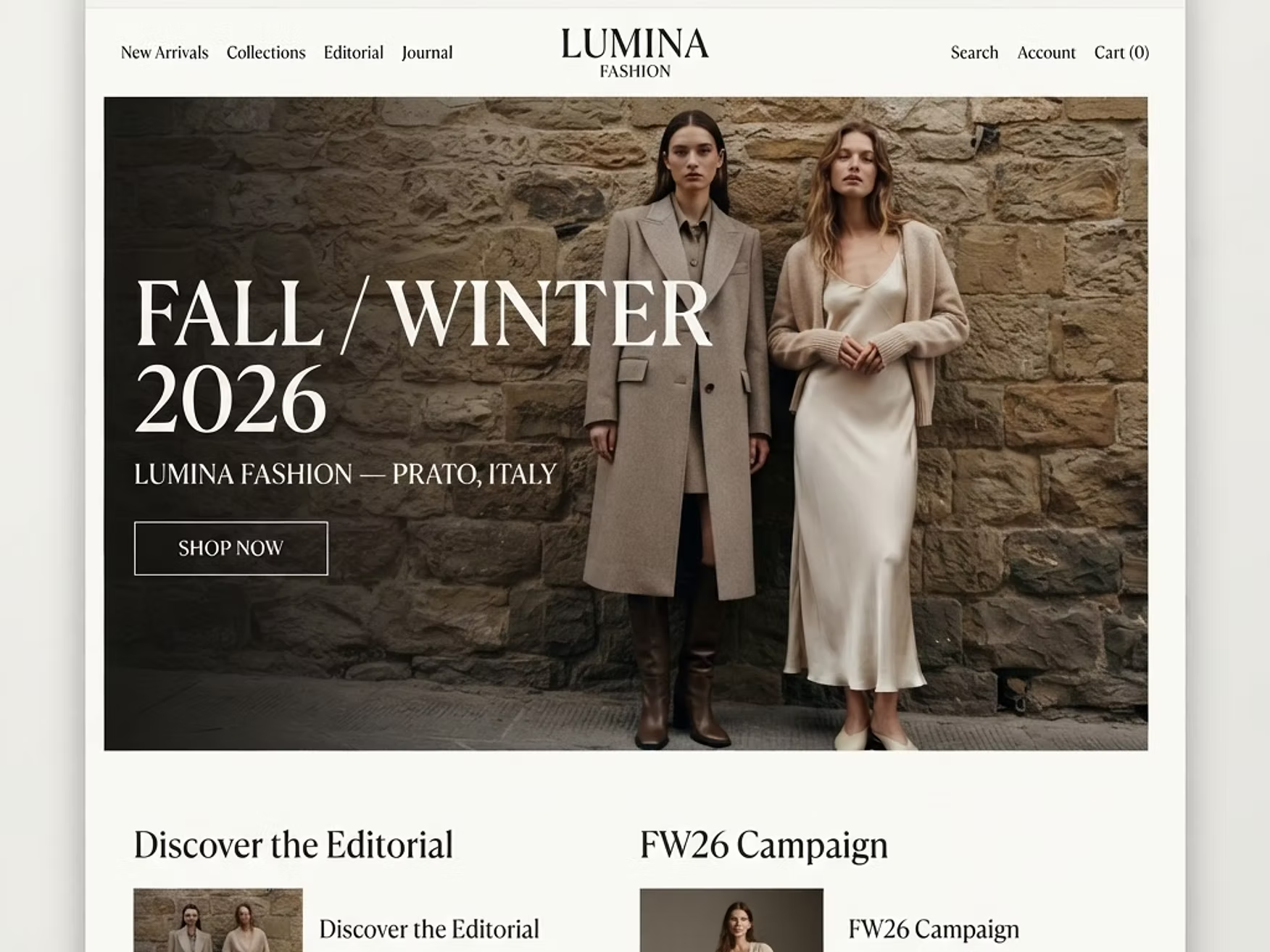 Lumina Fashion Italian E-Commerce